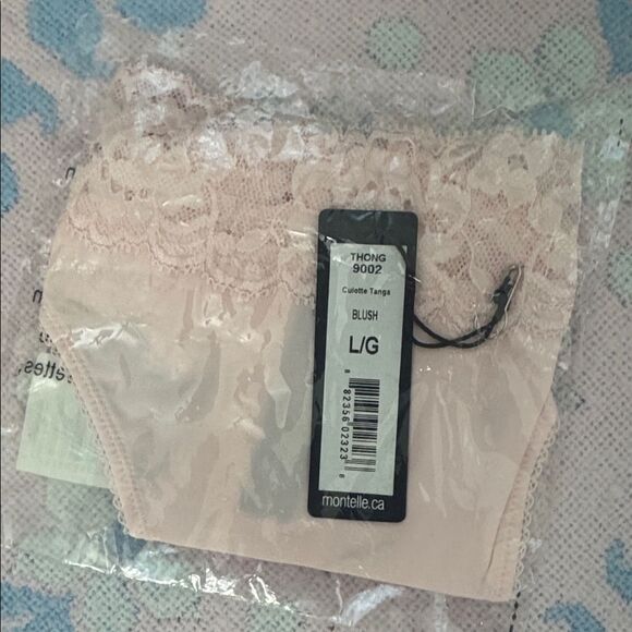 NWT SZ L Montelle Thong 9002 Blush Pink - Picture 2 of 3